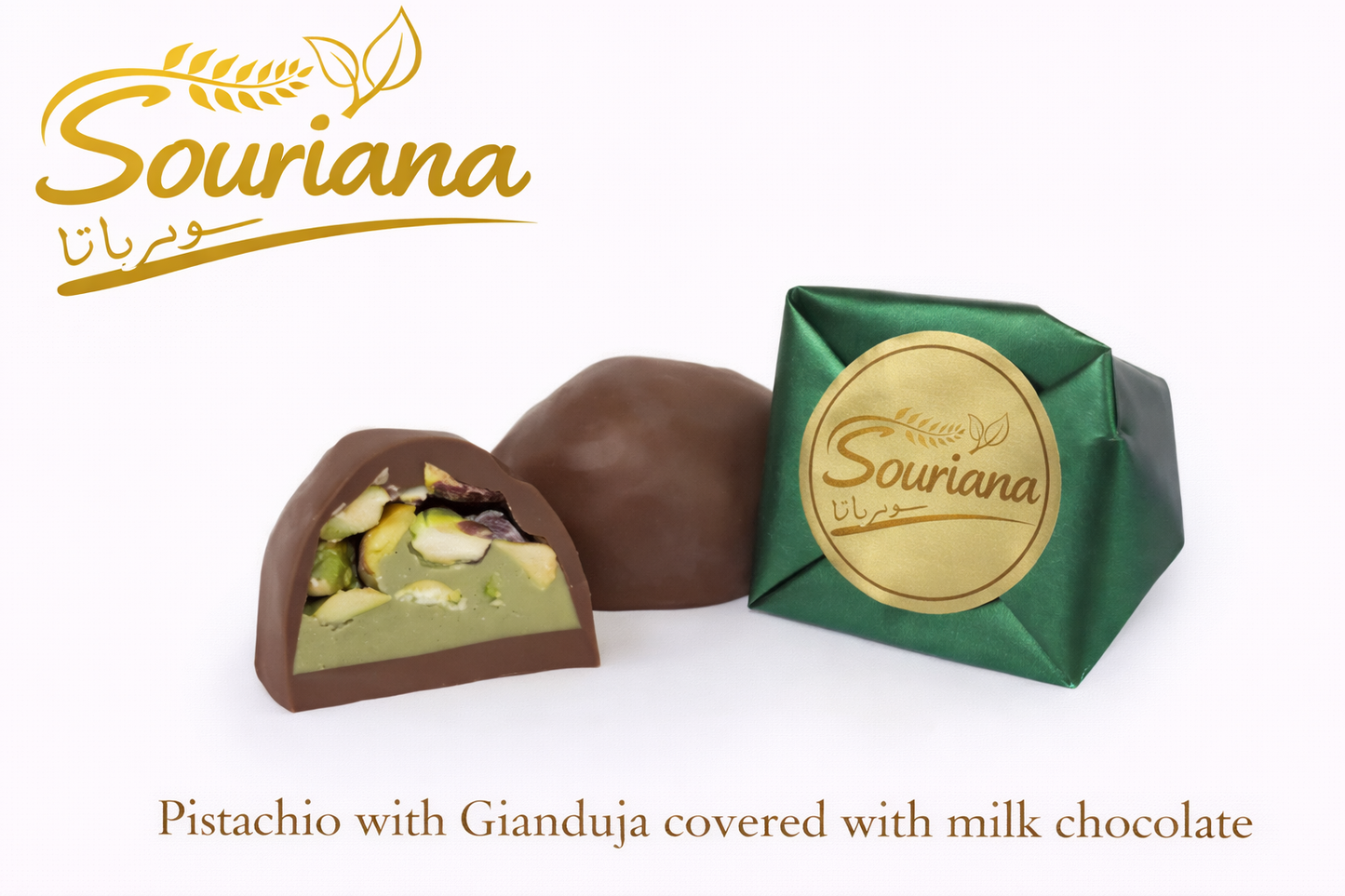 Pistachio with Gianduja Covered with Milk Chocolate