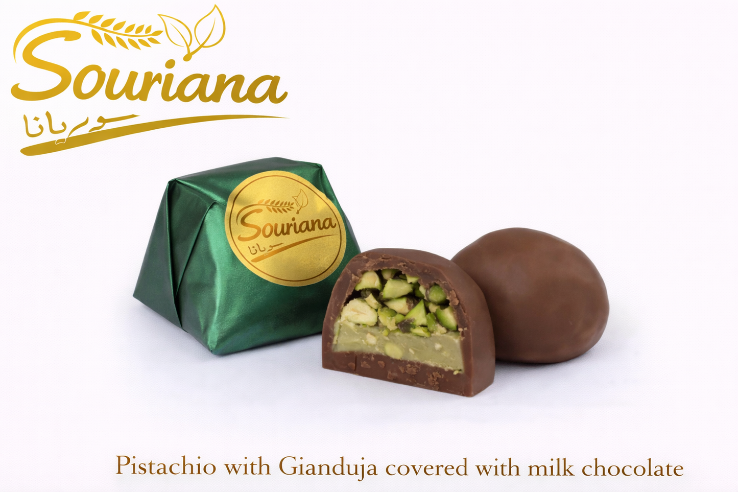 Pistachio with Gianduja Covered with Milk Chocolate