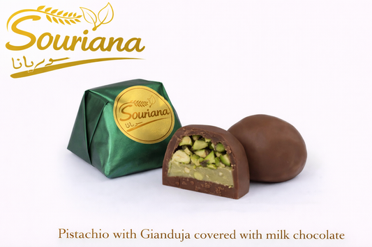 Pistachio with Gianduja Covered with Milk Chocolate